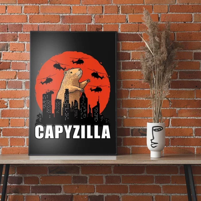 Capybara Funny Capybara Rodent Capyzilla Funny Poster