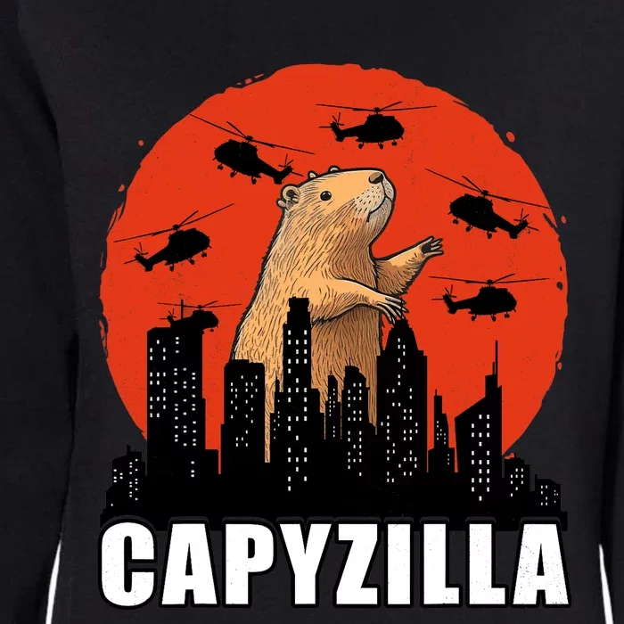 Capybara Funny Capybara Rodent Capyzilla Funny Womens California Wash Sweatshirt