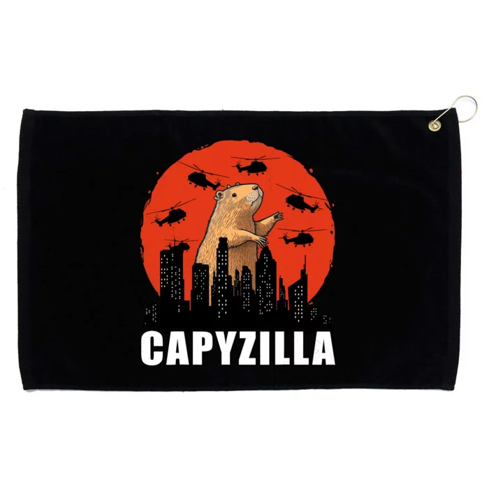 Capybara Funny Capybara Rodent Capyzilla Funny Grommeted Golf Towel