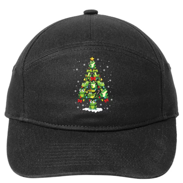 Cute Frog Christmas Tree Gift Decor Xmas Tree Premium 7-Panel Snapback Hat