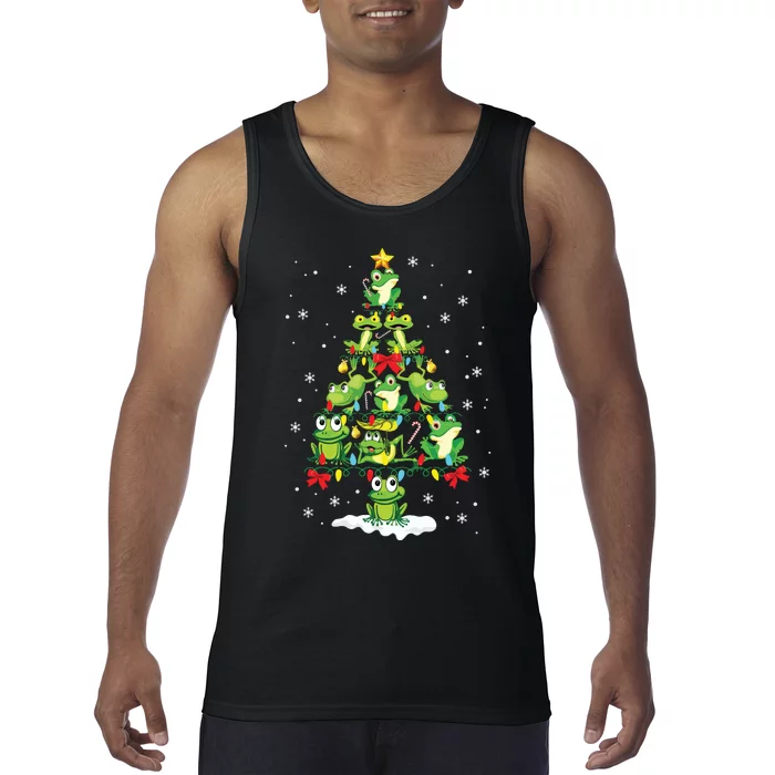 Cute Frog Christmas Tree Gift Decor Xmas Tree Premium Tank Top