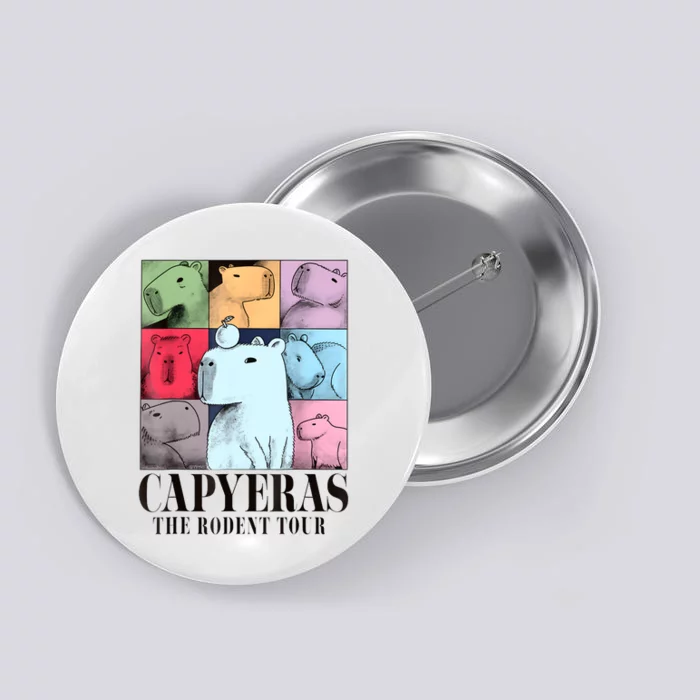 Capyeras Funny Cute Capybara Color Concert Cute Animals Button