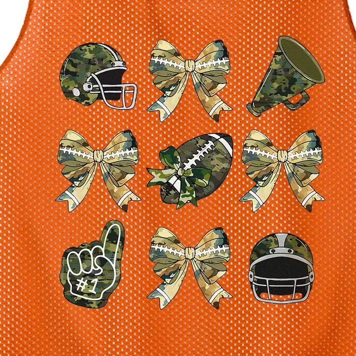 Camo Football Coquette Bow Football Mom Game Day Women Gift Mesh Reversible Basketball Jersey Tank