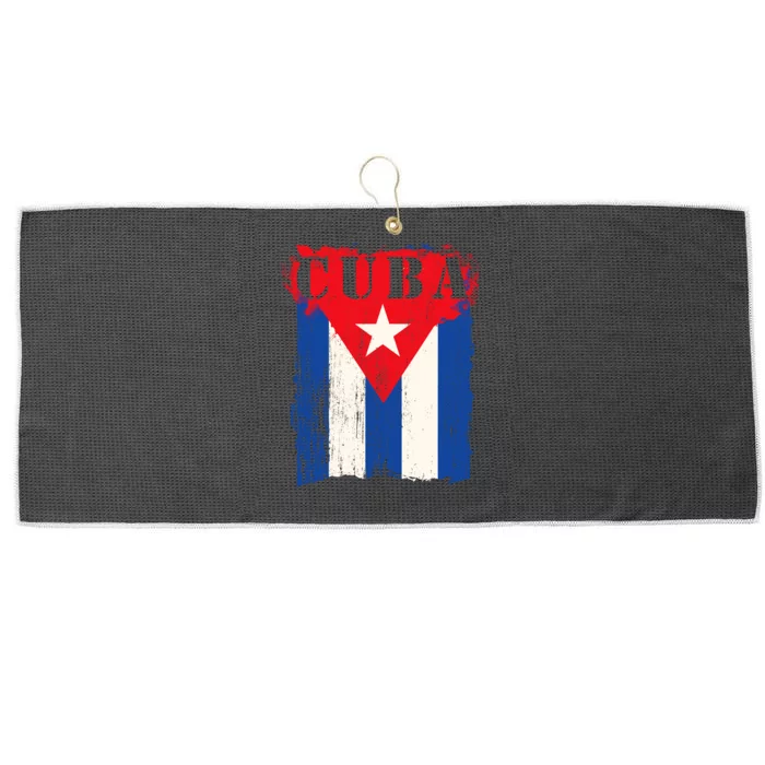 Cuban Flag Cuba Hispanic Heritage Patriotic Graphic Large Microfiber Waffle Golf Towel