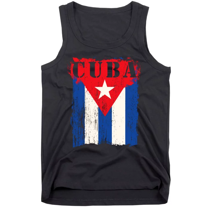 Cuban Flag Cuba Hispanic Heritage Patriotic Graphic Tank Top