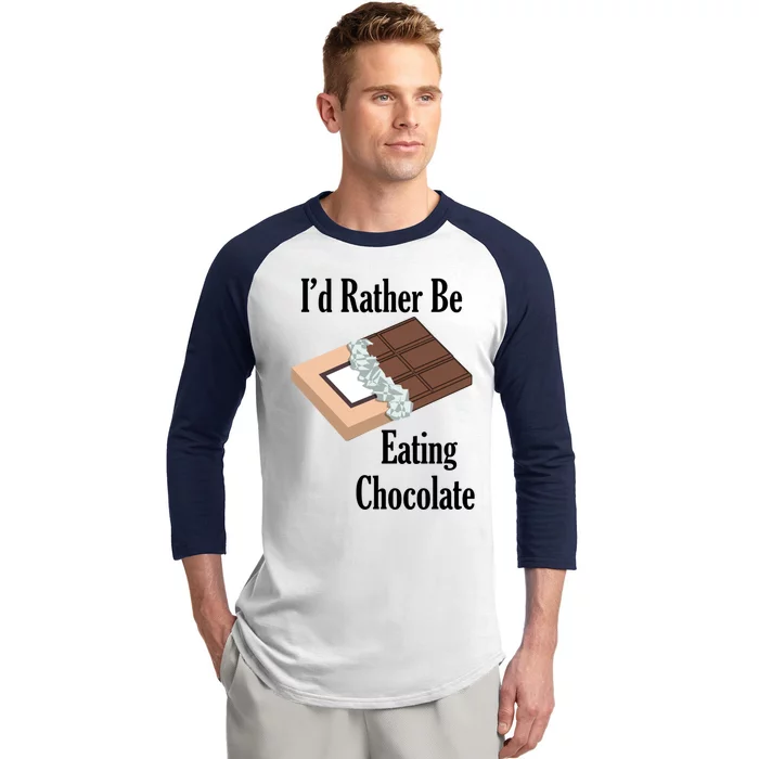 Chocolate Fan Cocoa Lover Eating Chocolate Great Gift Baseball Sleeve Shirt