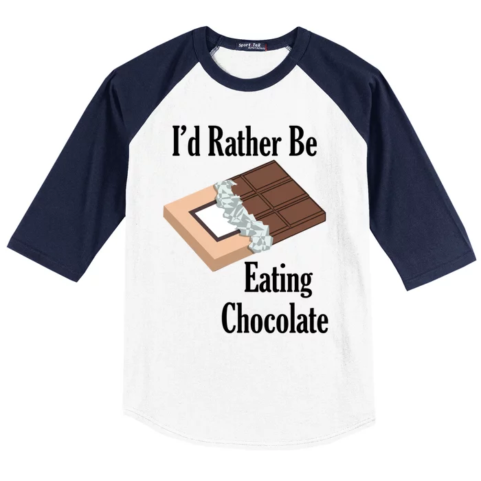 Chocolate Fan Cocoa Lover Eating Chocolate Great Gift Baseball Sleeve Shirt