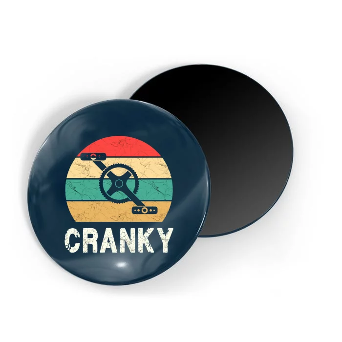 Cranky Funny Cyclist Retro Distressed Look Magnet