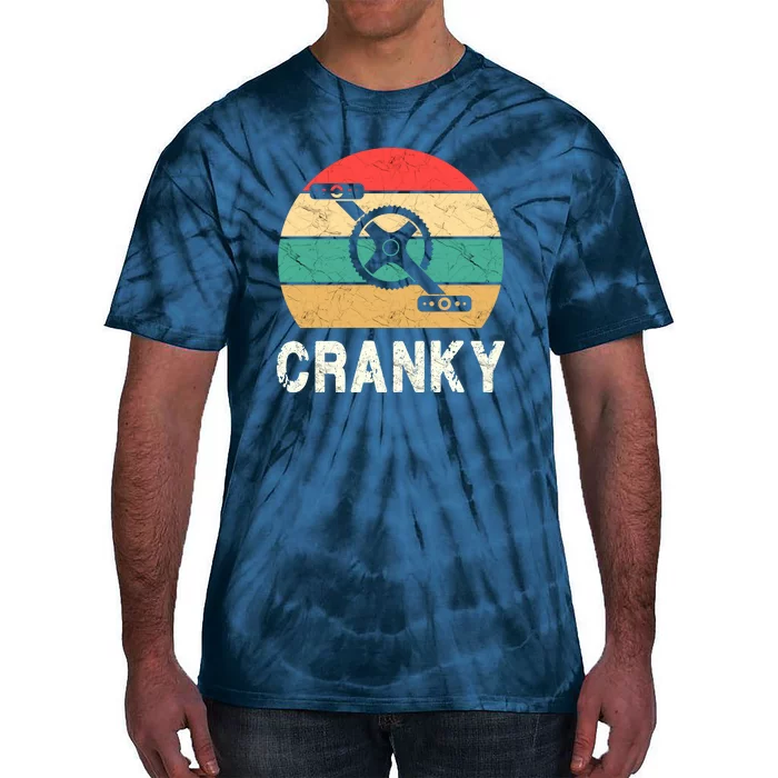 Cranky Funny Cyclist Retro Distressed Look Tie-Dye T-Shirt