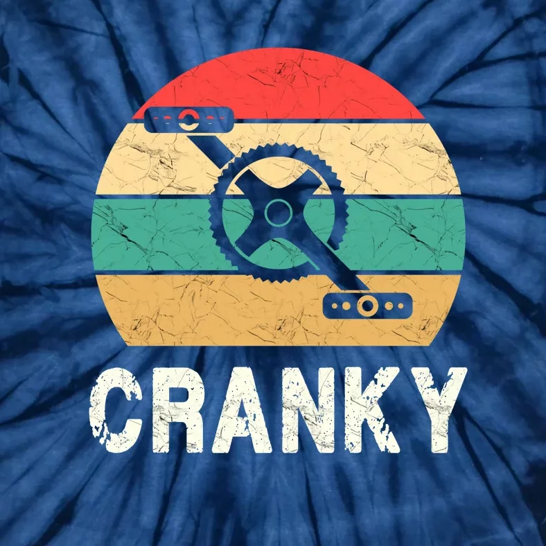 Cranky Funny Cyclist Retro Distressed Look Tie-Dye T-Shirt