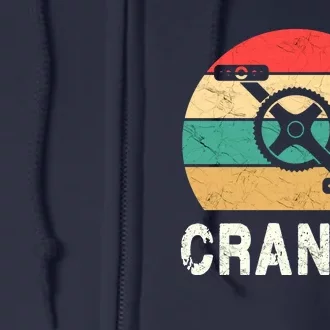 Cranky Funny Cyclist Retro Distressed Look Full Zip Hoodie