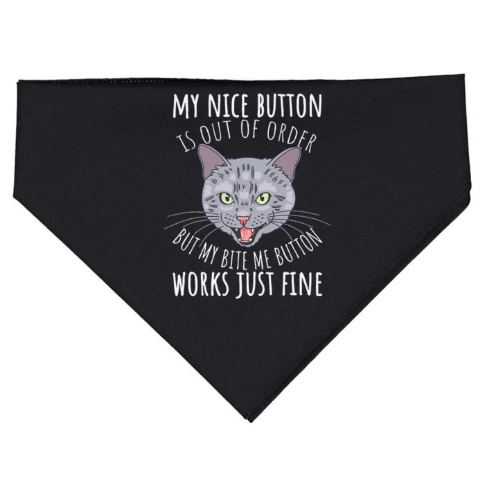 Cat Funny Cat Tees Cat Lover Gifts Cat Bite Me USA-Made Doggie Bandana