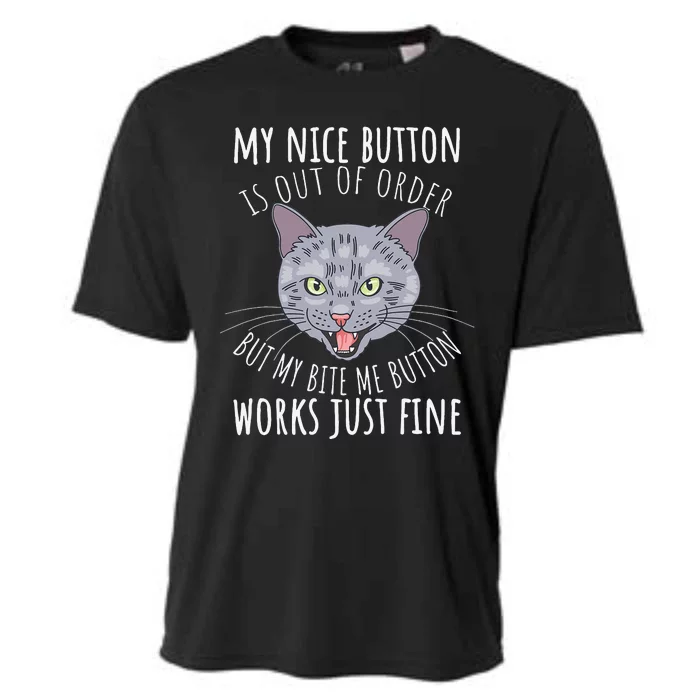 Cat Funny Cat Tees Cat Lover Gifts Cat Bite Me Cooling Performance Crew T-Shirt