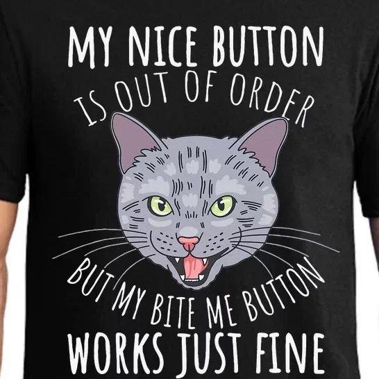 Cat Funny Cat Tees Cat Lover Gifts Cat Bite Me Pajama Set