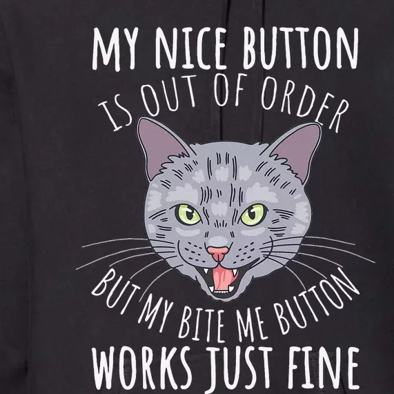 Cat Funny Cat Tees Cat Lover Gifts Cat Bite Me Premium Hoodie