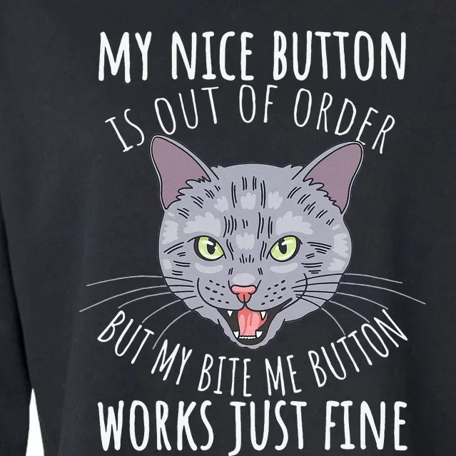 Cat Funny Cat Tees Cat Lover Gifts Cat Bite Me Cropped Pullover Crew