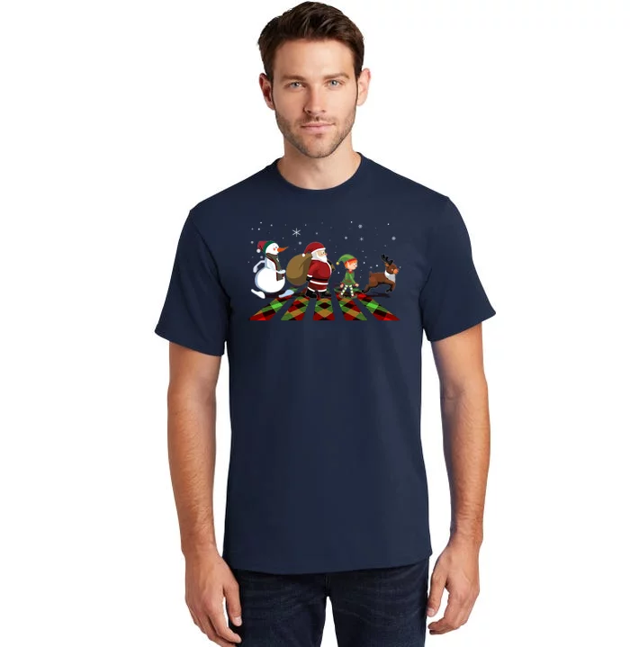 Cute Funny Christmas Road Frosty Santa Elf Reindeer Tall T-Shirt