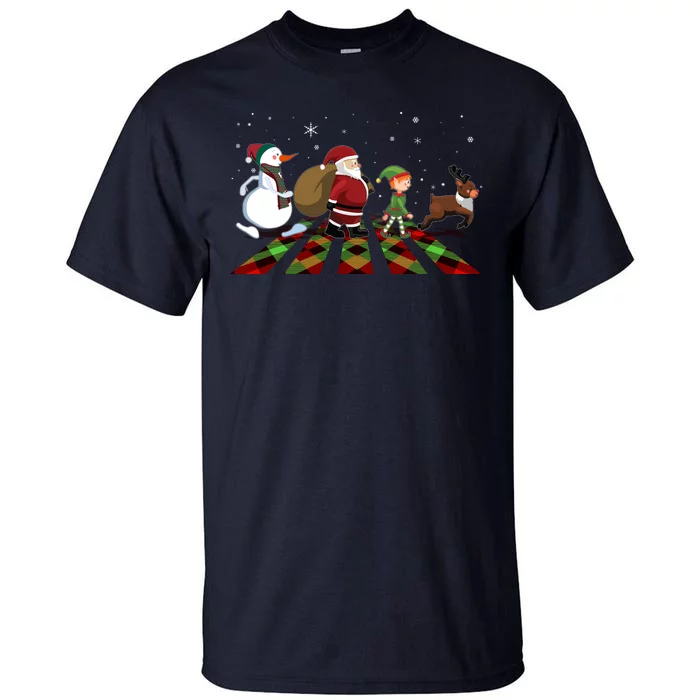 Cute Funny Christmas Road Frosty Santa Elf Reindeer Tall T-Shirt