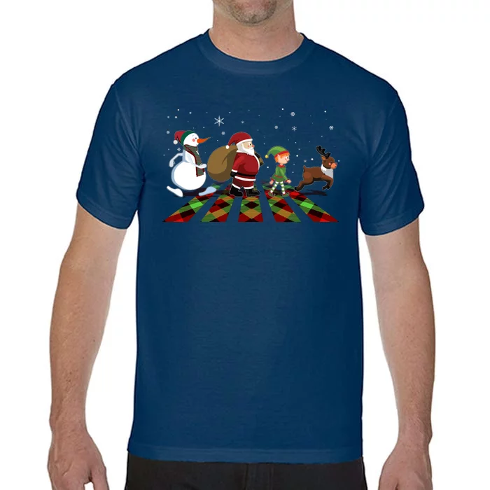 Cute Funny Christmas Road Frosty Santa Elf Reindeer Comfort Colors T-Shirt