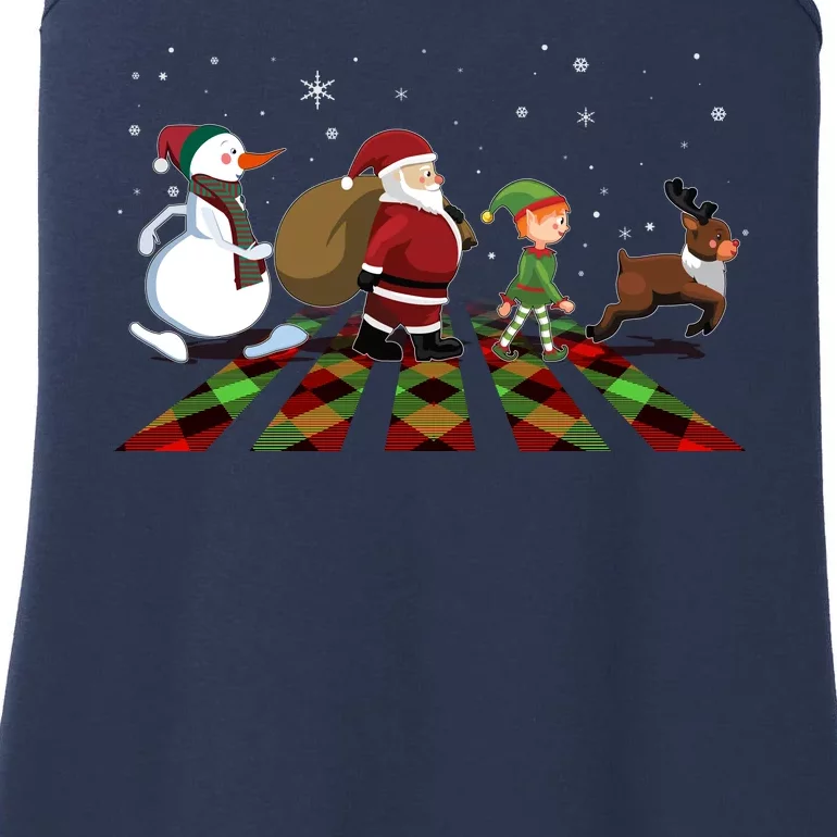 Cute Funny Christmas Road Frosty Santa Elf Reindeer Ladies Essential Tank