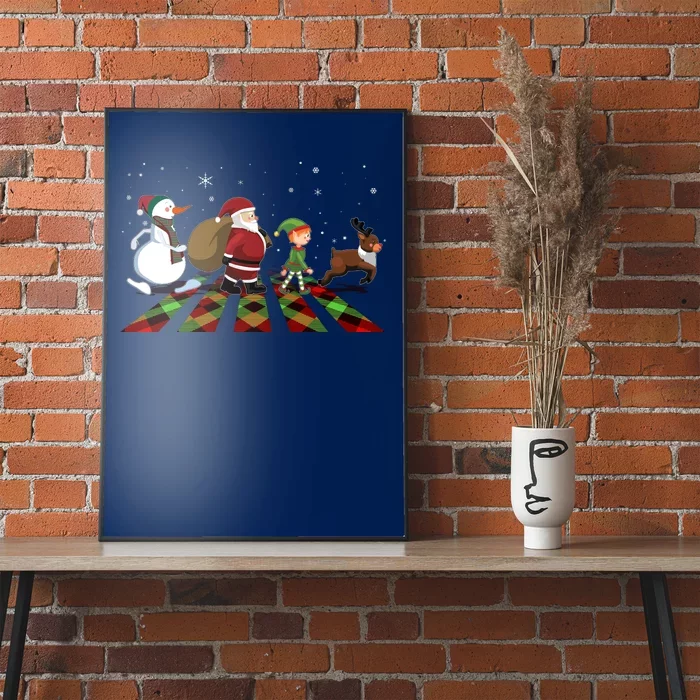 Cute Funny Christmas Road Frosty Santa Elf Reindeer Poster