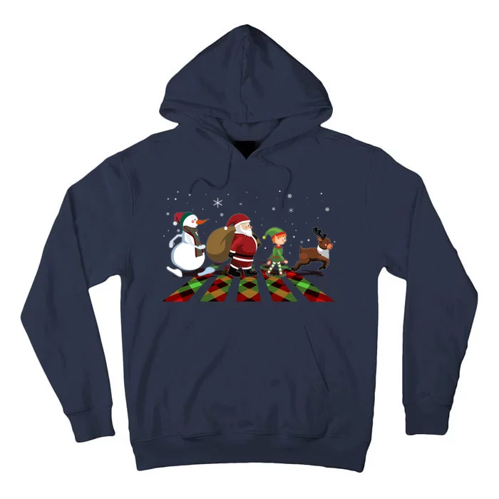 Cute Funny Christmas Road Frosty Santa Elf Reindeer Tall Hoodie