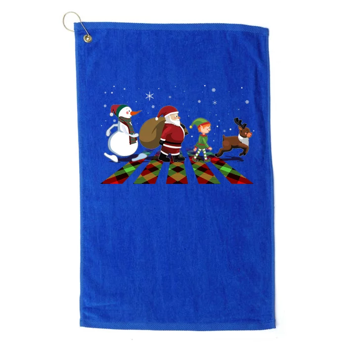 Cute Funny Christmas Road Frosty Santa Elf Reindeer Platinum Collection Golf Towel