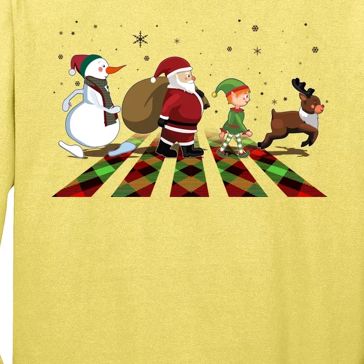 Cute Funny Christmas Road Frosty Santa Elf Reindeer Long Sleeve Shirt