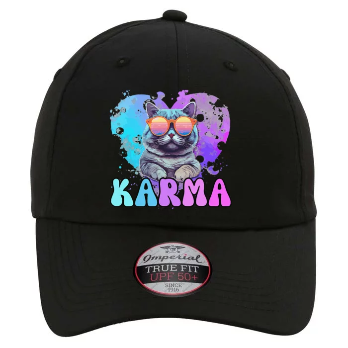 Cute Funny Cat Lover Heart Shape Karma The Original Performance Cap