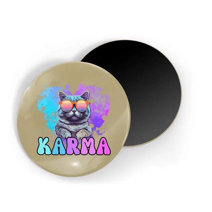 Cute Funny Cat Lover Heart Shape Karma Magnet