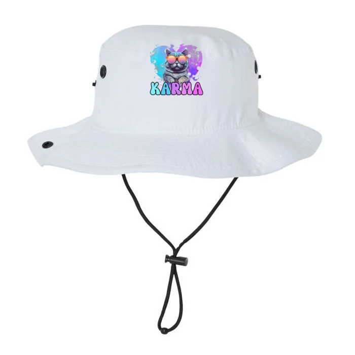 Cute Funny Cat Lover Heart Shape Karma Legacy Cool Fit Booney Bucket Hat