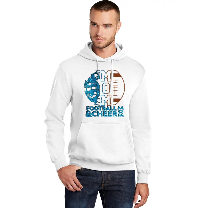 Cheer Football Cheerleading Mom Of Both Messy Bun Hoodie