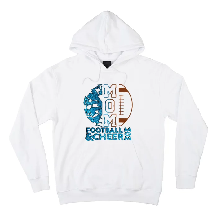 Cheer Football Cheerleading Mom Of Both Messy Bun Hoodie