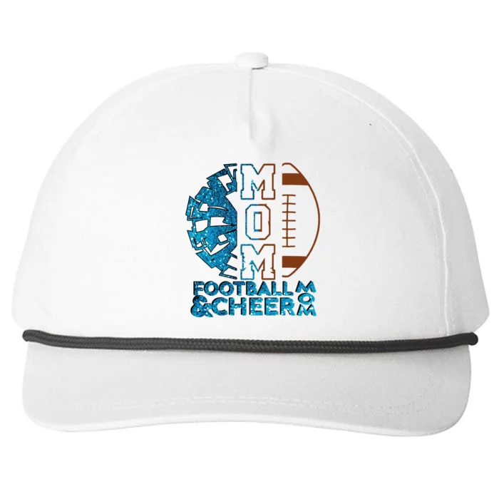 Cheer Football Cheerleading Mom Of Both Messy Bun Snapback Five-Panel Rope Hat