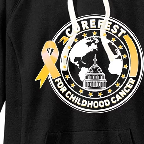 Curefest For Childhood Cancer Awareness Emblem Women's Fleece Hoodie