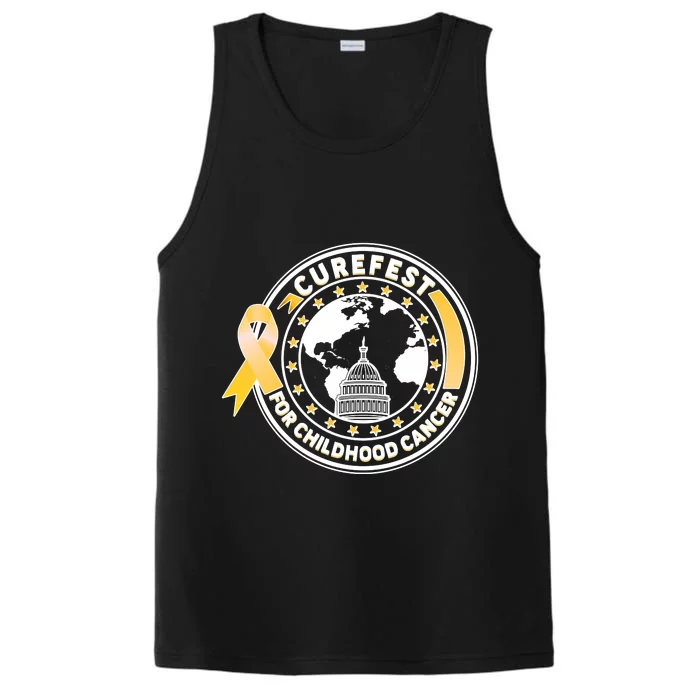 Curefest For Childhood Cancer Awareness Emblem Performance Tank