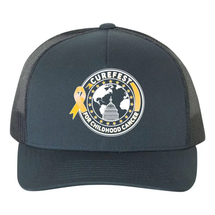 Curefest For Childhood Cancer Awareness Emblem Yupoong Adult 5-Panel Trucker Hat