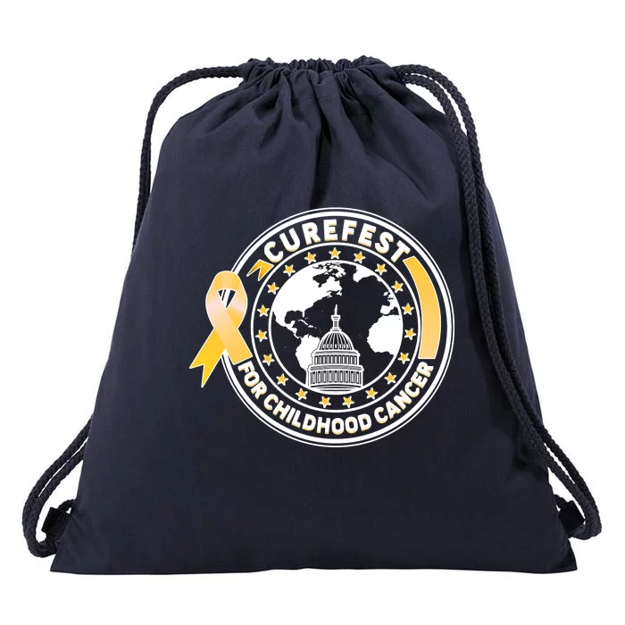 Curefest For Childhood Cancer Awareness Emblem Drawstring Bag