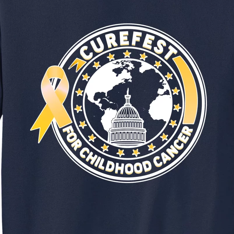 Curefest For Childhood Cancer Awareness Emblem Tall Sweatshirt