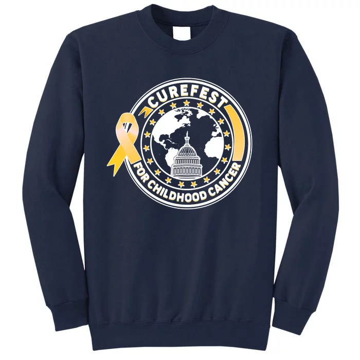 Curefest For Childhood Cancer Awareness Emblem Tall Sweatshirt