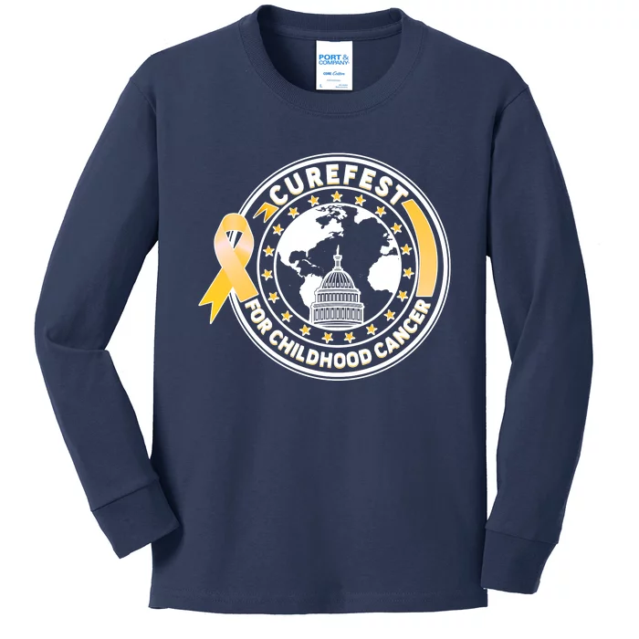 Curefest For Childhood Cancer Awareness Emblem Kids Long Sleeve Shirt