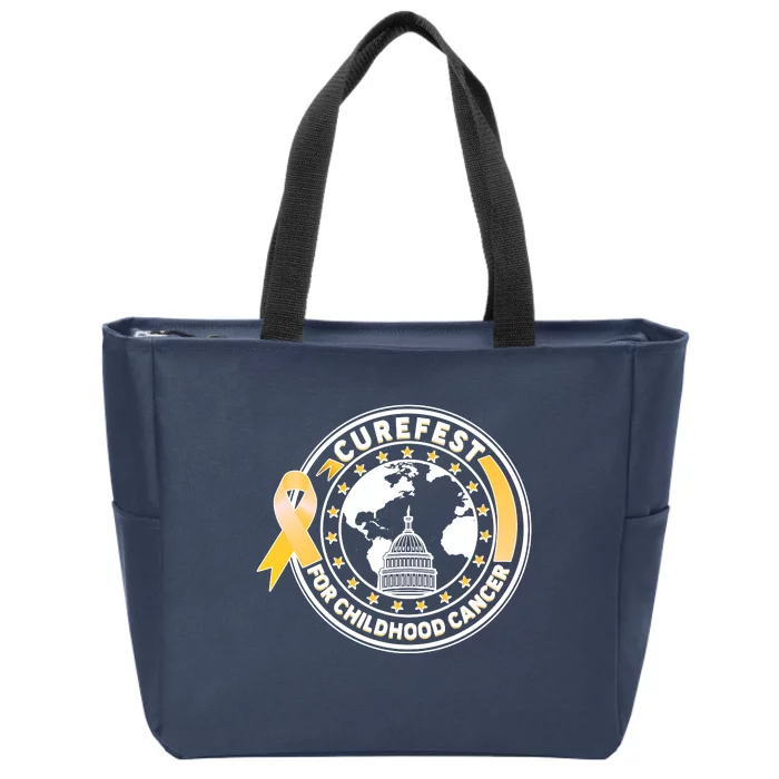 Curefest For Childhood Cancer Awareness Emblem Zip Tote Bag