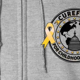 Curefest For Childhood Cancer Awareness Emblem Full Zip Hoodie