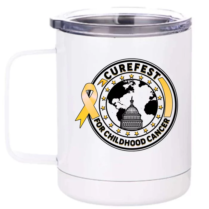 Curefest For Childhood Cancer Awareness Emblem Front & Back 12oz Stainless Steel Tumbler Cup