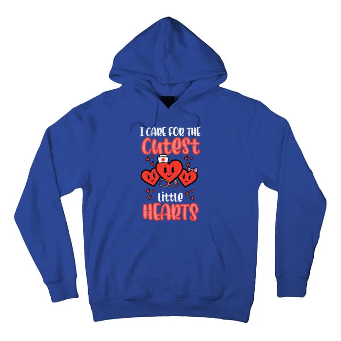 Care For Cutest Little Hearts Nurse Valentines Day Nursing Tall Hoodie