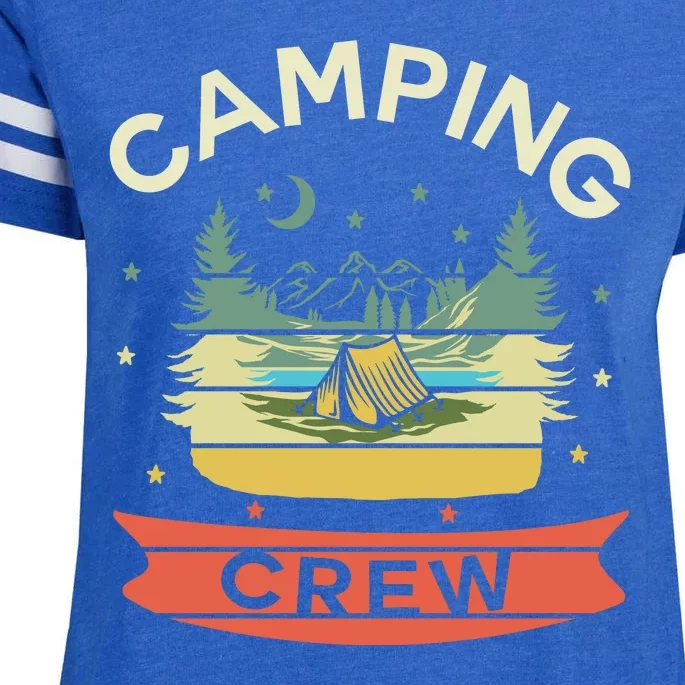 Camp Family Camping Trip Camper Matching Group Camping Crew Enza Ladies Jersey Football T-Shirt