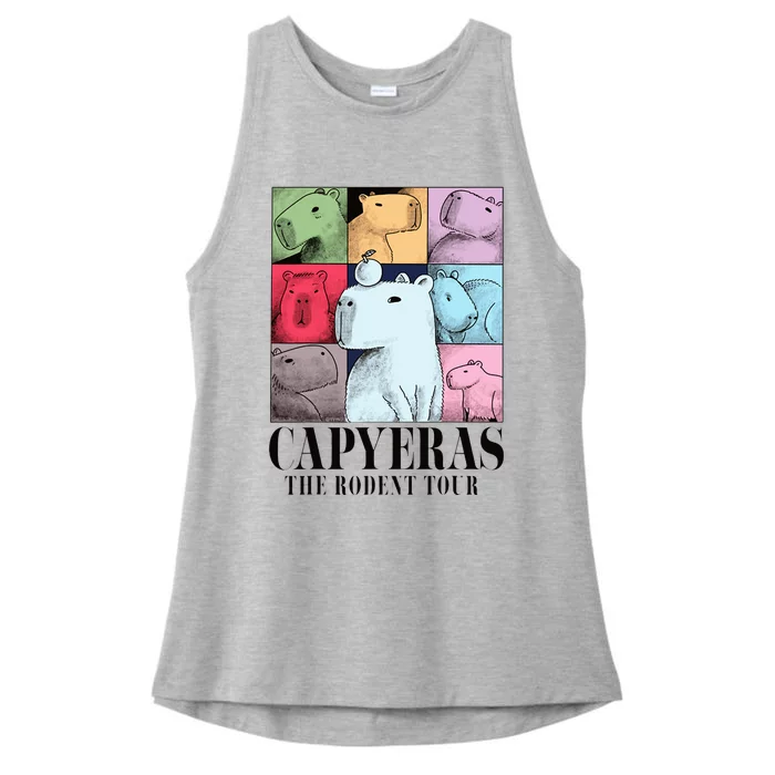 Capyeras Funny Cute Capybara Color Concert Cute Animals Ladies Tri-Blend Wicking Tank