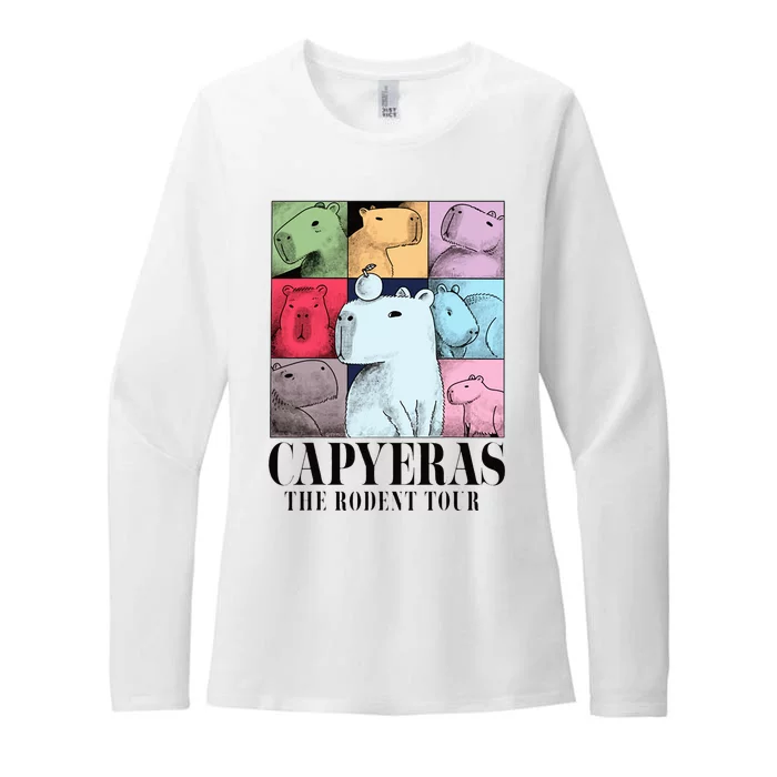 Capyeras Funny Cute Capybara Color Concert Cute Animals Womens CVC Long Sleeve Shirt