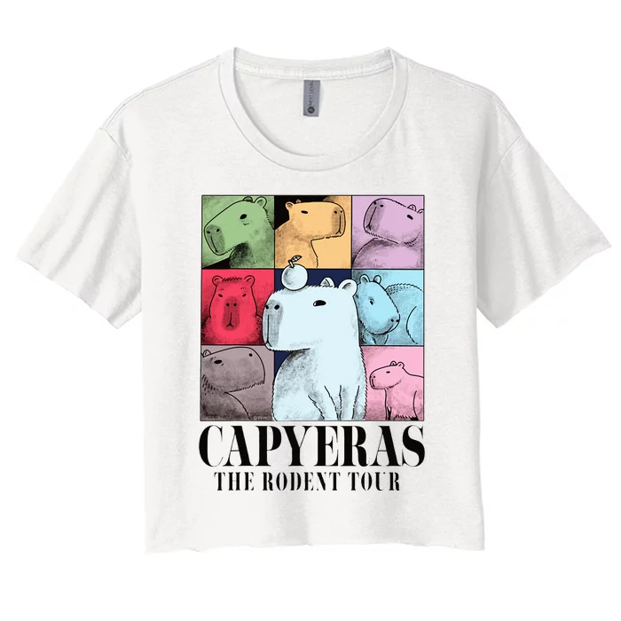 Capyeras Funny Cute Capybara Color Concert Cute Animals Women's Crop Top Tee