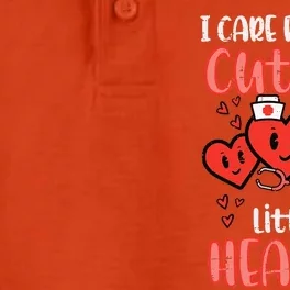 Care For Cutest Little Hearts Nurse Retro Valentines Day Dry Zone Grid Performance Polo